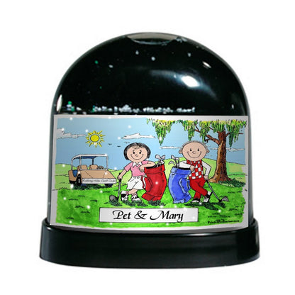 Golf, Couple - Friendly Folks Personalized Snow Globe