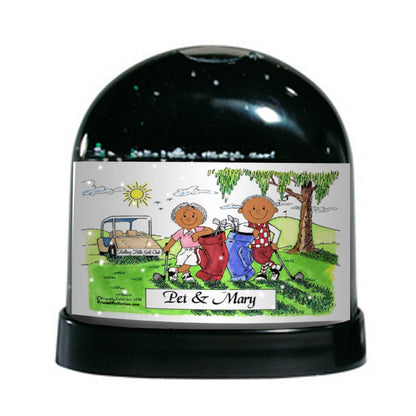 Golf, Couple - Friendly Folks Personalized Snow Globe