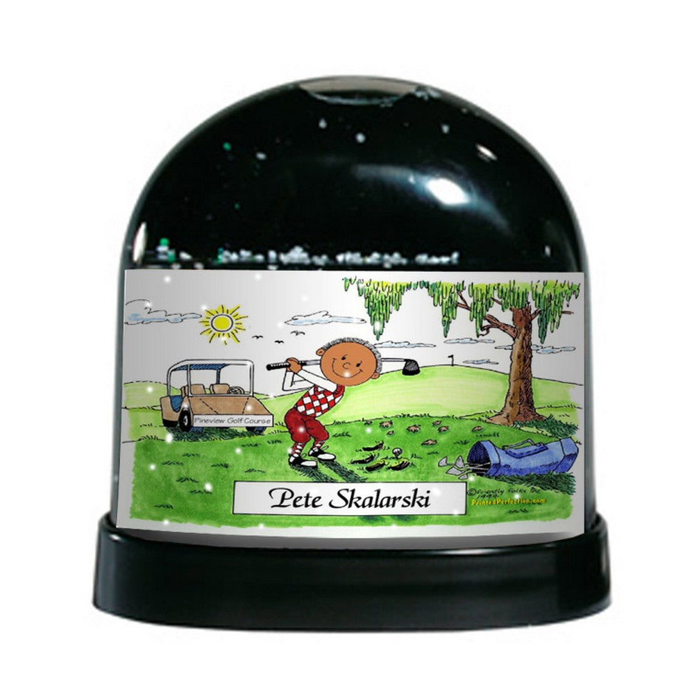 Personalized Friendly Folks Golfer Snow Globe