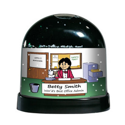 Office - Clean, Female - NTT - Personalized Snow Globe Gift