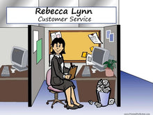 Office - Cubicle, Female - NTT - Personalized Snow Globe
