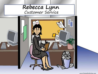 Office - Cubicle, Female - NTT - Personalized Snow Globe