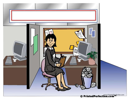 Office - Cubicle, Female - NTT - Personalized Snow Globe