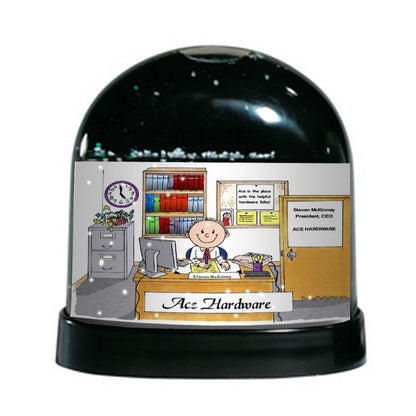 Personalized Clean Office, Male - Snow Globe