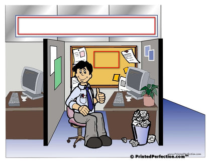 Office - Cubicle, Male - NTT - Personalized Snow Globe