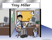 Office - Cubicle, Male - NTT - Personalized Snow Globe
