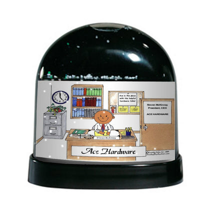 Personalized Clean Office, Male - Snow Globe