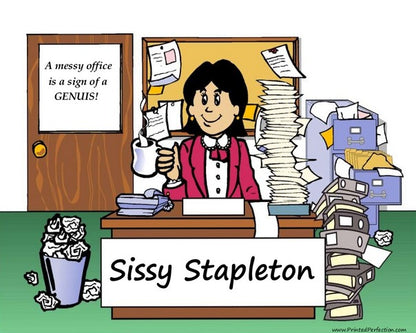 Office - Messy, Female - NTT - Personalized Snow Globe
