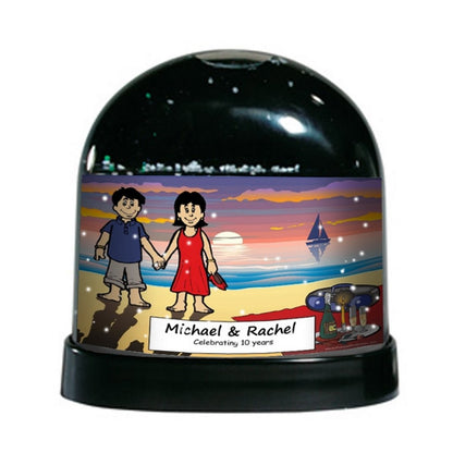 Lovers on the Beach - NTT - Personalized Snow Globe