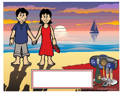 Lovers on the Beach - NTT - Personalized Snow Globe