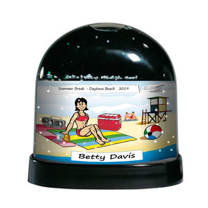 sunbathing-female-ntt-personalized-snow-globe