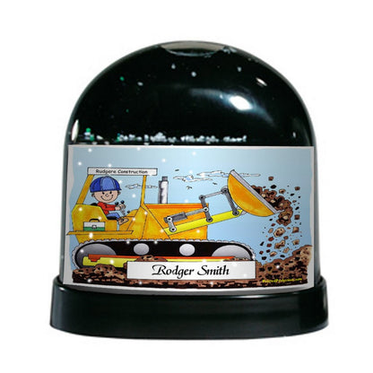 Personalized Friendly Folks Bulldozer Operator Snow Globe