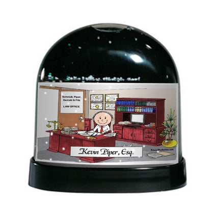 Attorney, Lawyer, Male - Friendly Folks Personalized Snow Globe