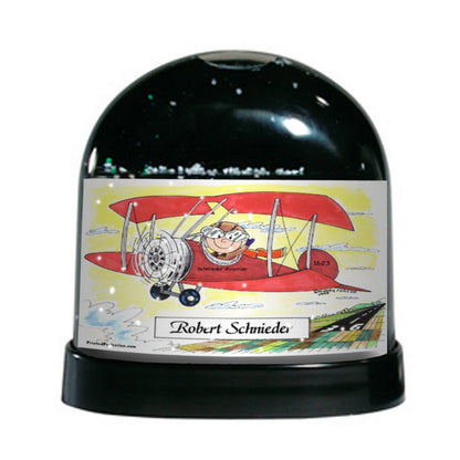 Pilot, Small Plane Male - Friendly Folks Personalized Snow Globe