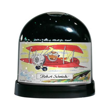 Pilot, Small Plane Male - Friendly Folks Personalized Snow Globe