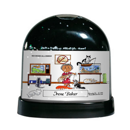 Cat Lover, Female - Friendly Folks Personalized Snow Globe