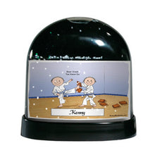 Karate, Martial Arts:  Two Males - Friendly Folks Personalized Snow Globe