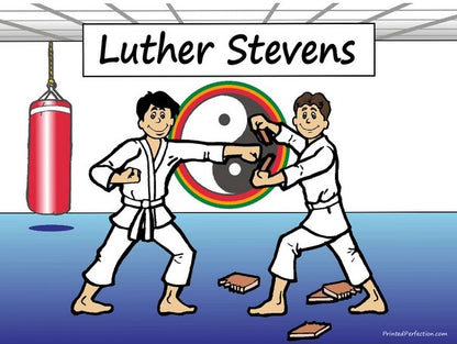 Karate, Martial Arts:  Two Males - NTT - Personalized Snow Globe