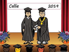 Graduation (black gown), Female - NTT Personalized Snow Globe