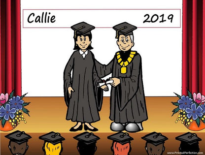Graduation (black gown), Female - NTT Personalized Snow Globe