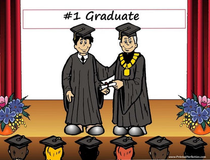 Graduation (black gown), Male - NTT Personalized Snow Globe