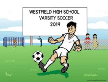Soccer Player (white uniform), Male Youth - NTT Personalized Snow Globe
