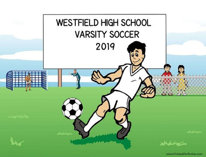 Soccer Player (white uniform), Male Youth - NTT Personalized Snow Globe
