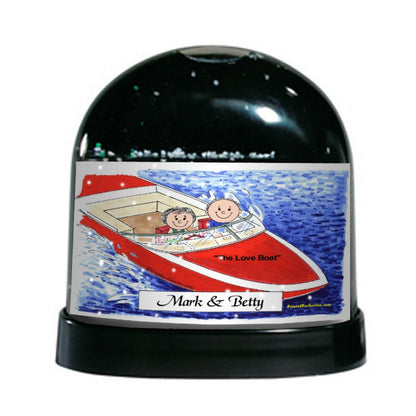 Boating, Couple - Friendly Folks Personalized Snow Globe