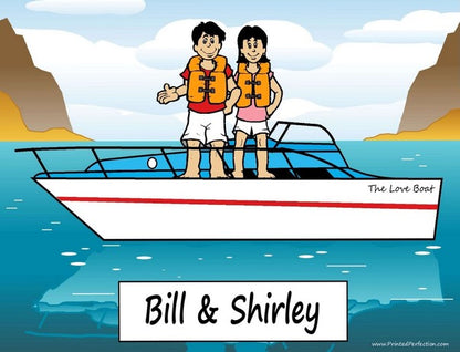 Boating, Couple - NTT Personalized Snow Globe