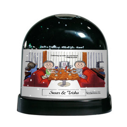 Friends - Two Females - Friendly Folks Personalized Snow Globe