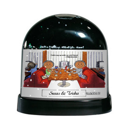 Friends - Two Females - Friendly Folks Personalized Snow Globe