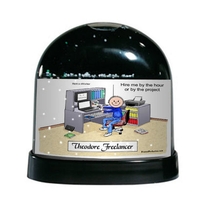 Office, Computer Lover, Male - Friendly Folks Personalized Snow Globe