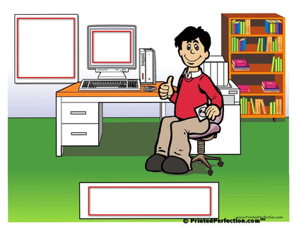 Office, Computer User, Male - NTT Personalized Snow Globe