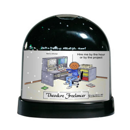 Office, Computer Lover, Male - Friendly Folks Personalized Snow Globe