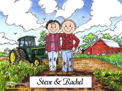 Farmer - Green Tractor, Couple - Friendly Folks image 0