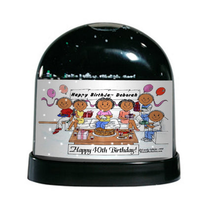 Party, Female - Friendly Folks Personalized Snow Globe