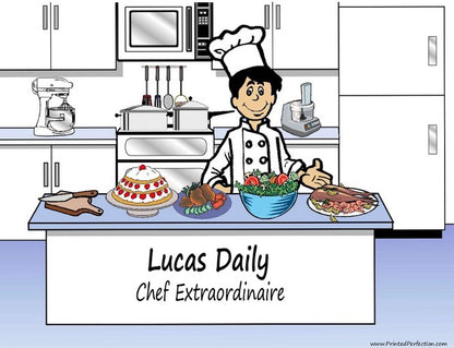 Chef with Hat, Male - NTT Personalized Snow Globe