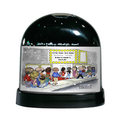 Movie Marquee, Couple - Friendly Folks Personalized Snow Globe