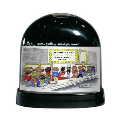 Movie Marquee, Couple - Friendly Folks Personalized Snow Globe