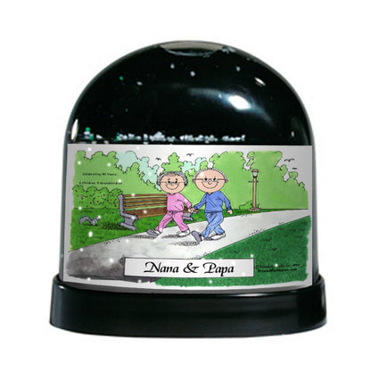 Grandparents, Couple - Friendly Folks Personalized Snow Globe