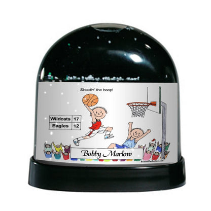 Basketball Player (standard uniform), Male - Friendly Folks Personalized Snow Globe