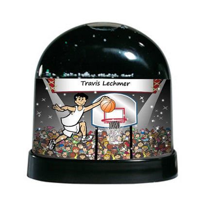 Basketball Player (white uniform), Male - NTT Personalized Snow Globe