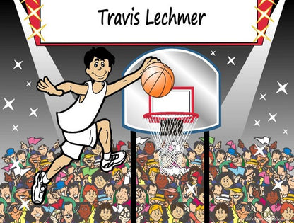 Basketball Player (white uniform), Male - NTT Personalized Snow Globe