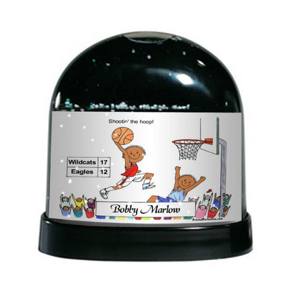 Basketball Player (standard uniform), Male - Friendly Folks Personalized Snow Globe