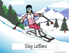 Snow Skier, Female - NTT Personalized Snow Globe
