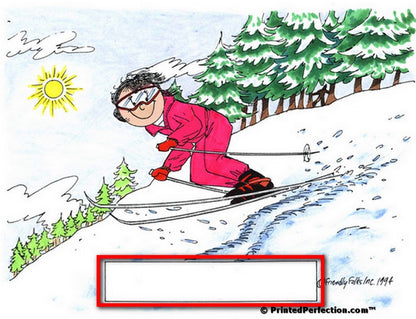 Snow Skier, Female - Friendly Folks Personalized Snow Globe