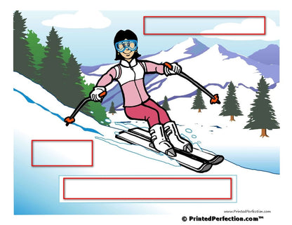 Snow Skier, Female - NTT Personalized Snow Globe
