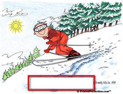 Snow Skier, Male - Friendly Folks Personalized Snow Globe