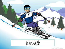 Snow Skier, Male - NTT Personalized Snow Globe
