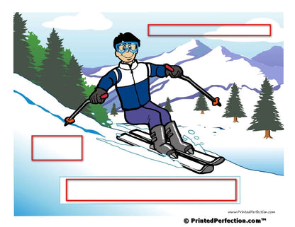 Snow Skier, Male - NTT Personalized Snow Globe
